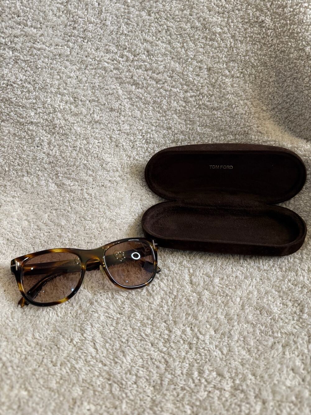 Tom Ford Tortoise Shell Square Sunglasses Brown Gradient Tinted Unisex Eyewear